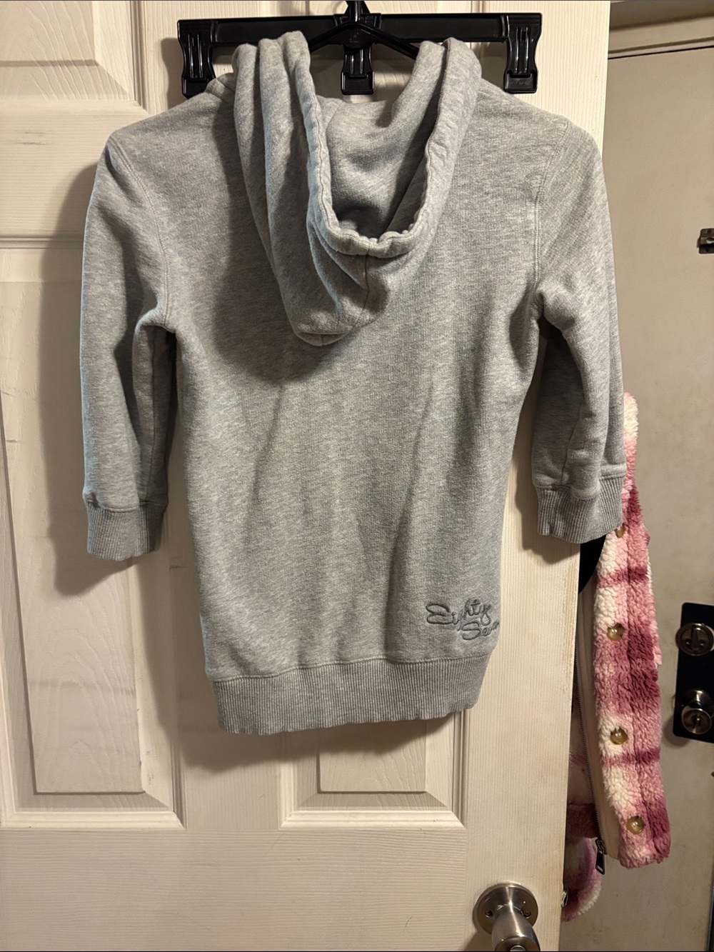 Aeropostale Gray NY Zip Hoodie with White Drawstrings - Picture 8 of 10